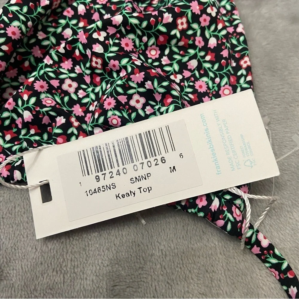 New! Frankie’s Bikinis Kealy triangle bikini top summer nights floral 4651